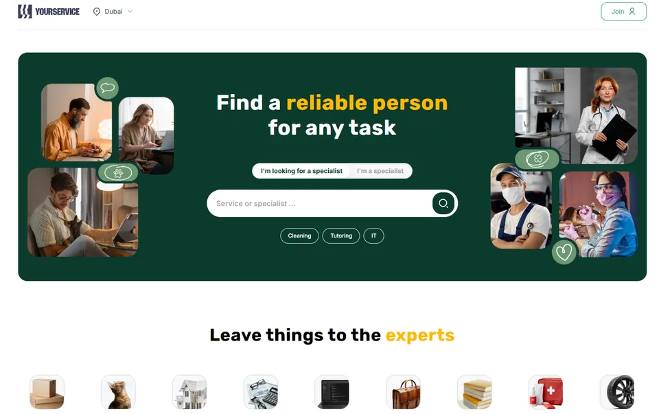 Скриншот проекта Yourservice
